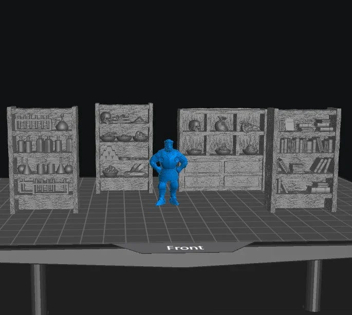 Alchemy Book Cases & Cabinet Scatter Set by SRS Studios | 12K Resin Terrain for Warhammer, D&D & RPGs