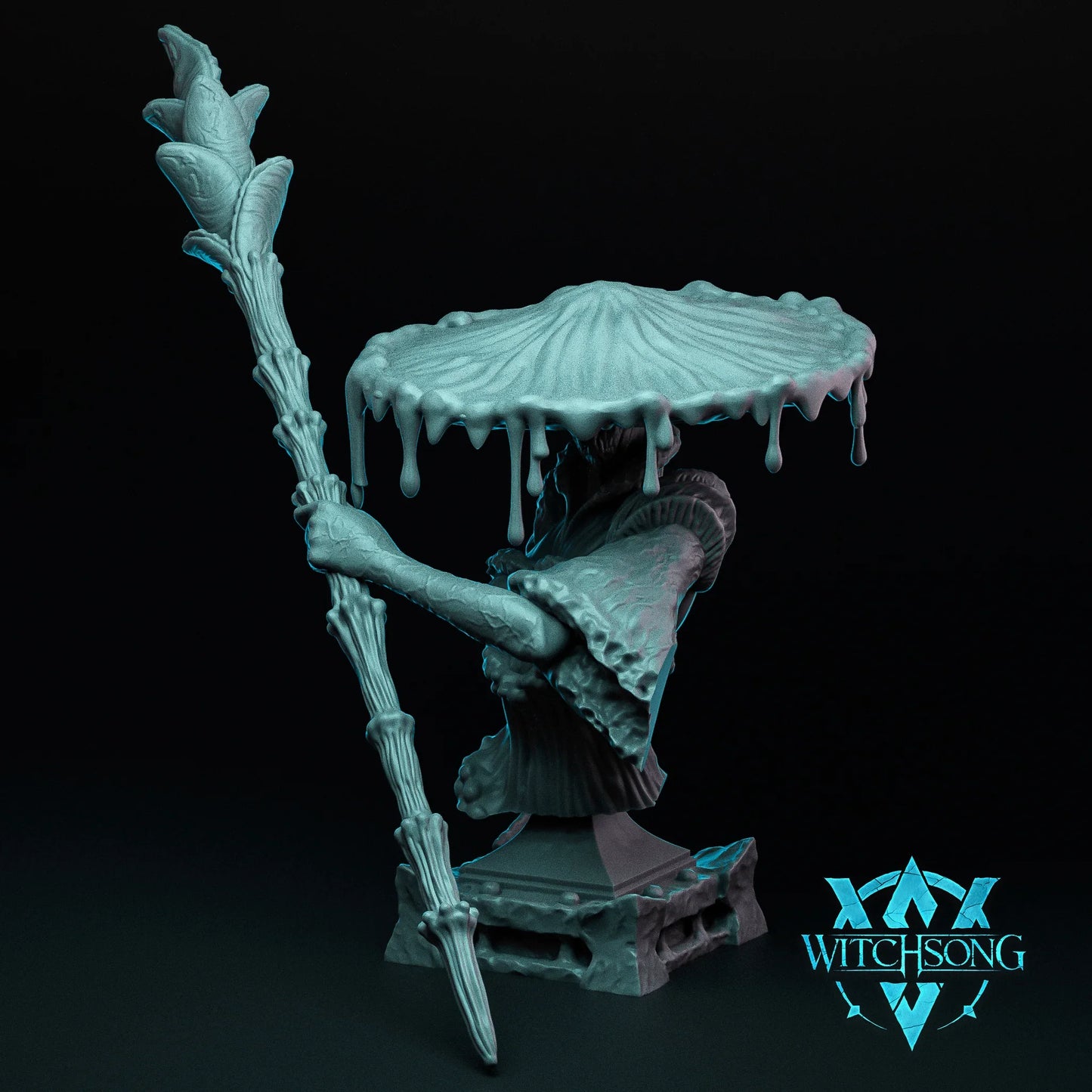 Fungal Queen Presides Bust – 12K Resin D&D Display Piece (With Base)