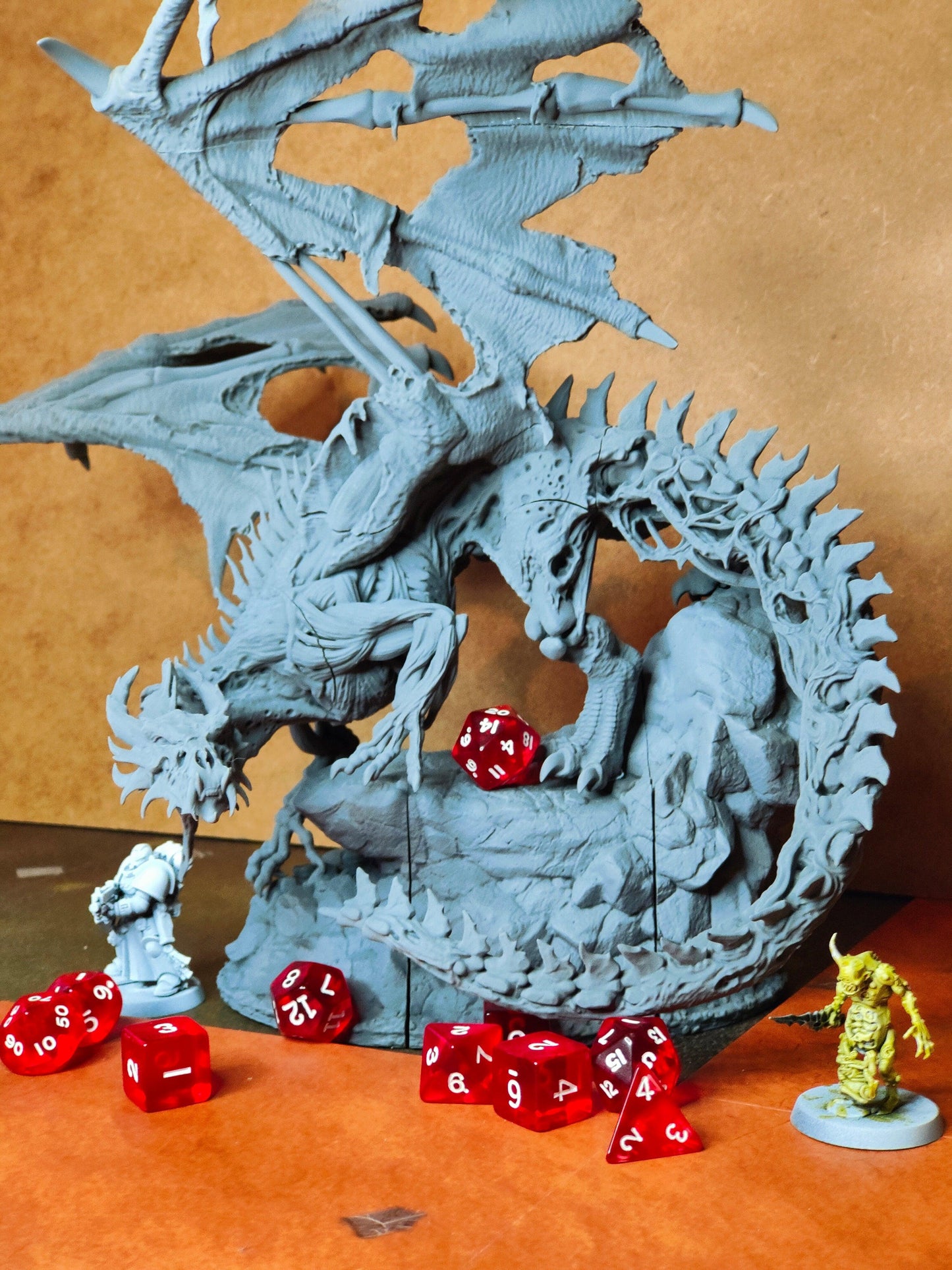 Undead Dragon | 12K Resin Miniature with Base for D&D, Warhammer AOS & RPGs
