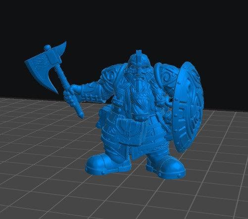 Dwarf Iron Hearth Guard | 5-Pack 32mm 12K Resin Miniatures