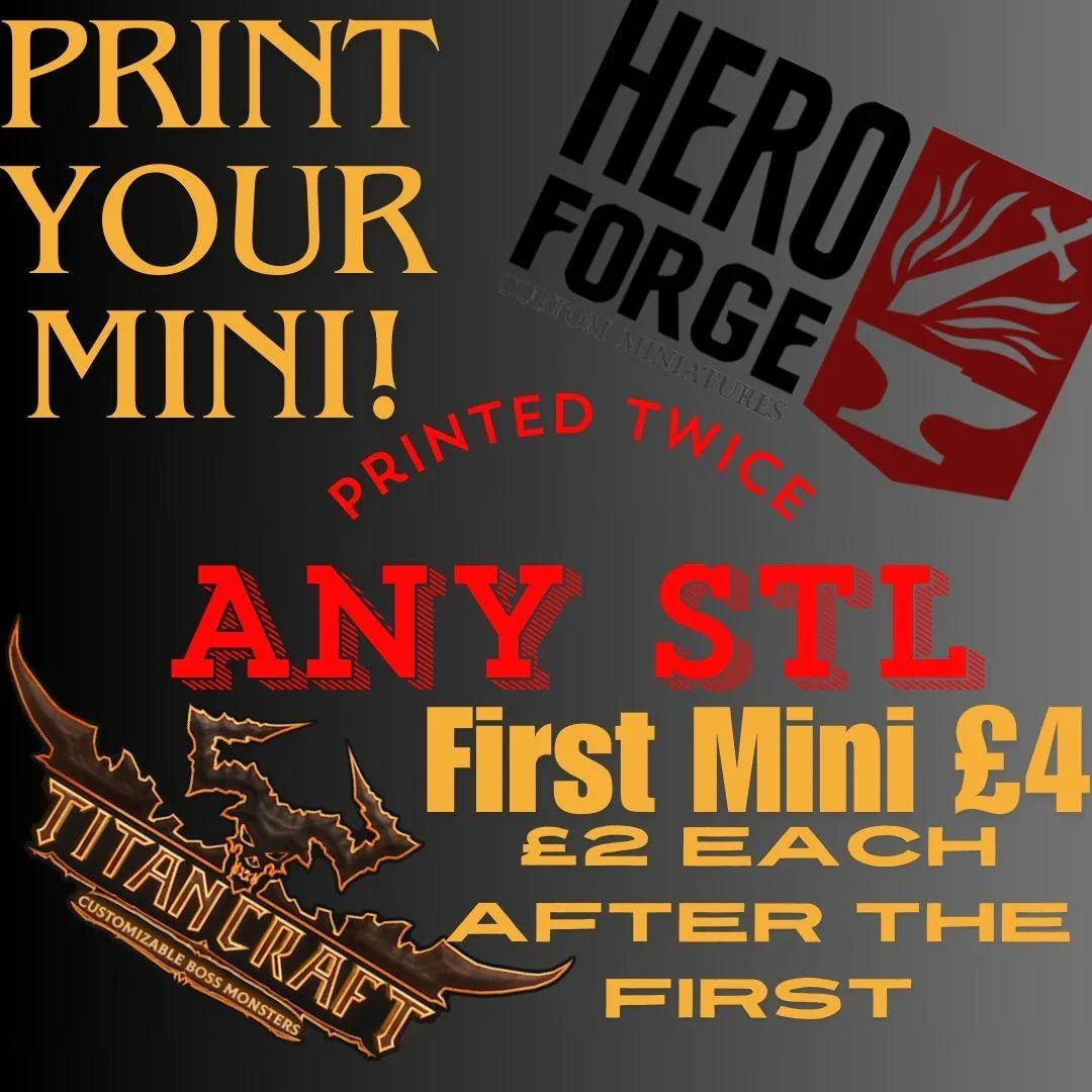 Custom Miniature Printing Service | 28mm to 35mm Scale | 12K Resin Quality