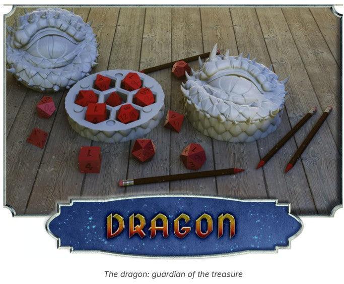Dragon's Eye Dice Case – 12K Resin RPG Holder for D&D & Pathfinder