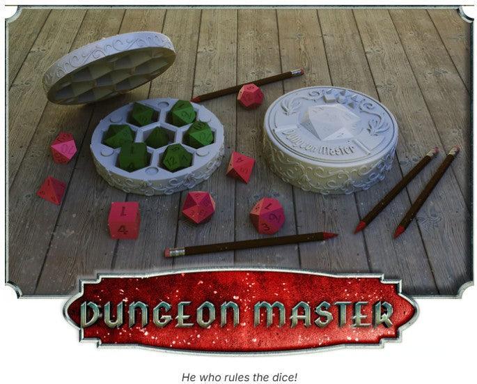 Dungeon Master Dice Case – 12K Resin RPG Holder for DMs & Game Masters