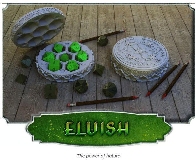 Elven Dice Case – 12K Resin RPG Holder for D&D & Pathfinder