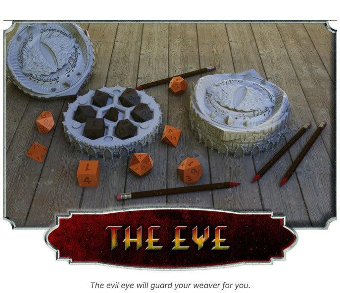 Eye of Sauron Dice Case – 12K Resin RPG Dice Holder for D&D & LOTR Fans