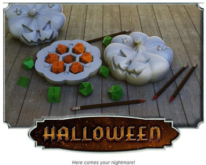 Halloween Dice Case – 12K Resin Pumpkin Holder for D&D & Spooky RPGs