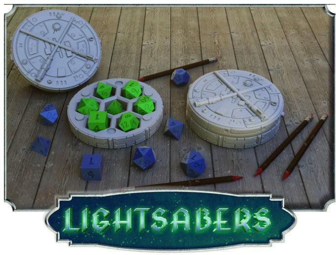 Lightsaber Dice Case – 12K Resin Sci-Fi RPG Dice Holder