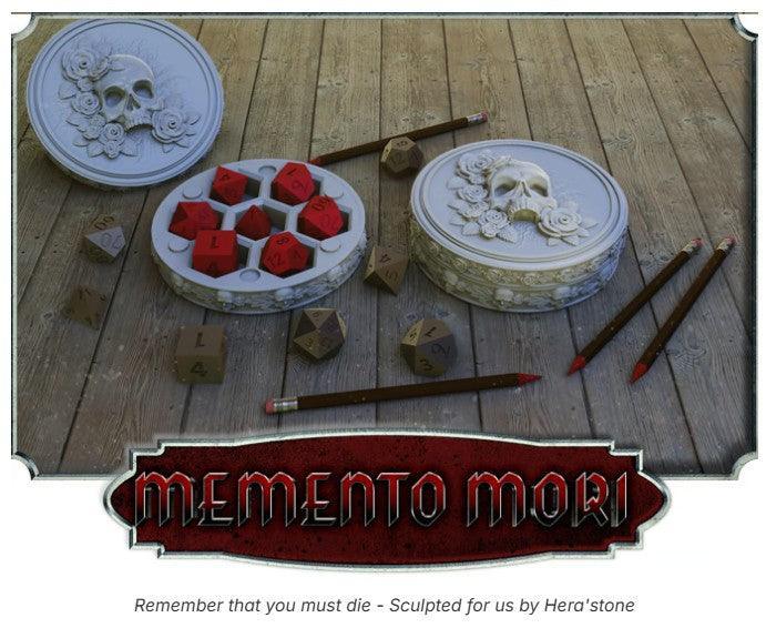 Memento Mori Dice Case – 12K Resin Gothic RPG Dice Holder