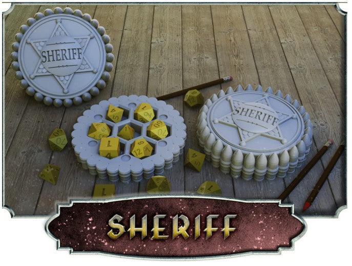 Sheriff Dice Case – 12K Resin RPG Dice Holder for D&D & Western RPGs