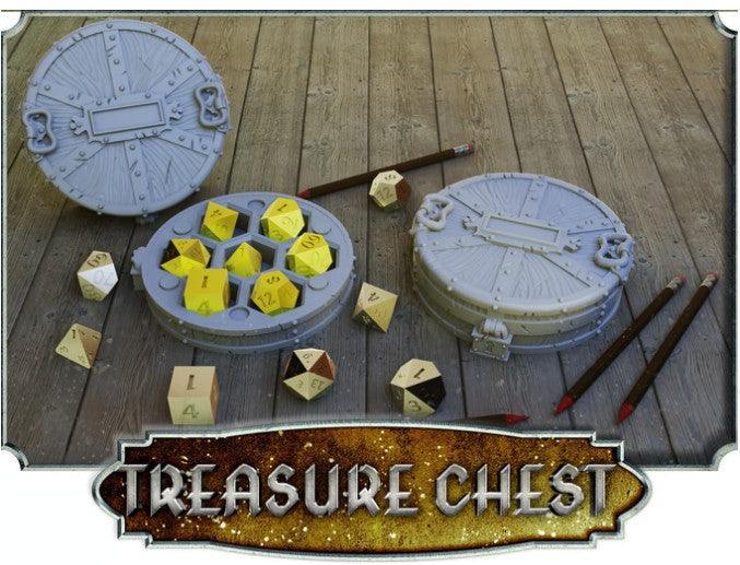 Treasure Chest Dice Case – 12K Resin RPG Dice Holder for D&D & Pathfinder