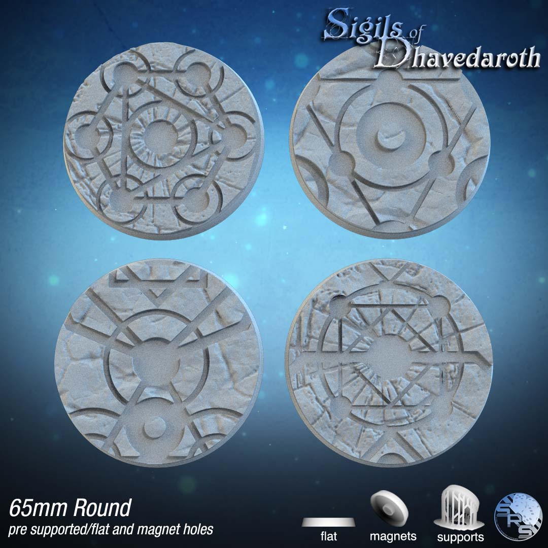 Alchemy Circle Bases by SRS Studios | Mystical 12K Resin Foundations for Warhammer, AOS, D&D & More!