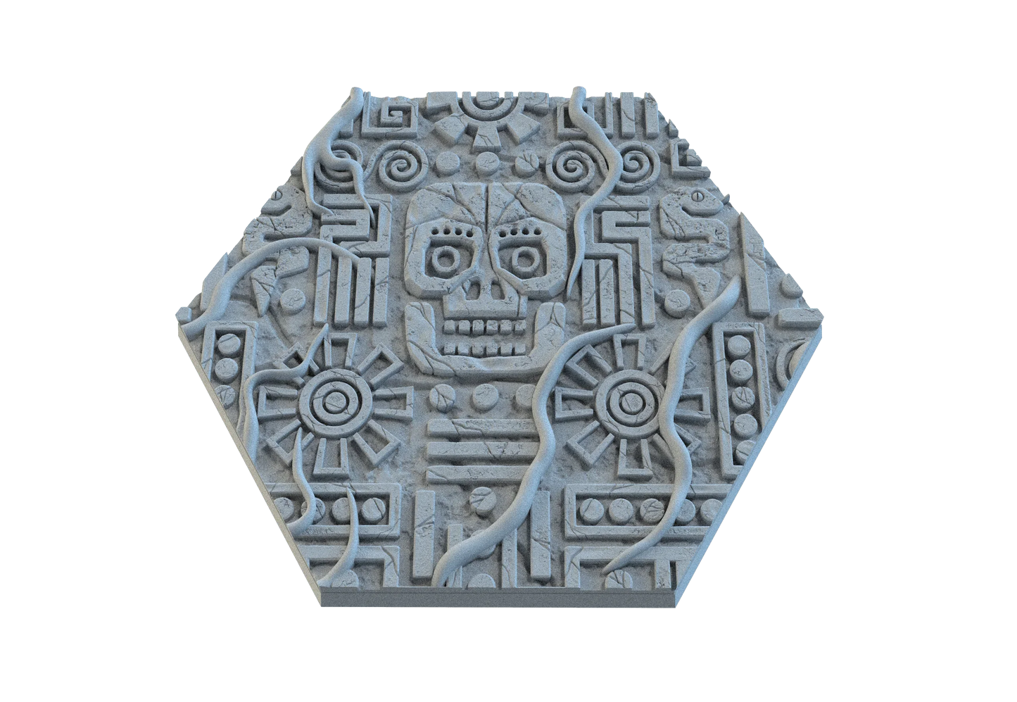 Aztec Hex Bases by SRS Studios | Masterpiece 12K Resin Foundations for Warhammer, AOS, D&D & More!