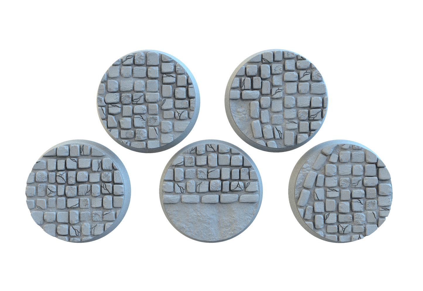 Cobblestone Circle Bases – 12K Resin Base Set for Warhammer, D&D & Tabletop Wargames
