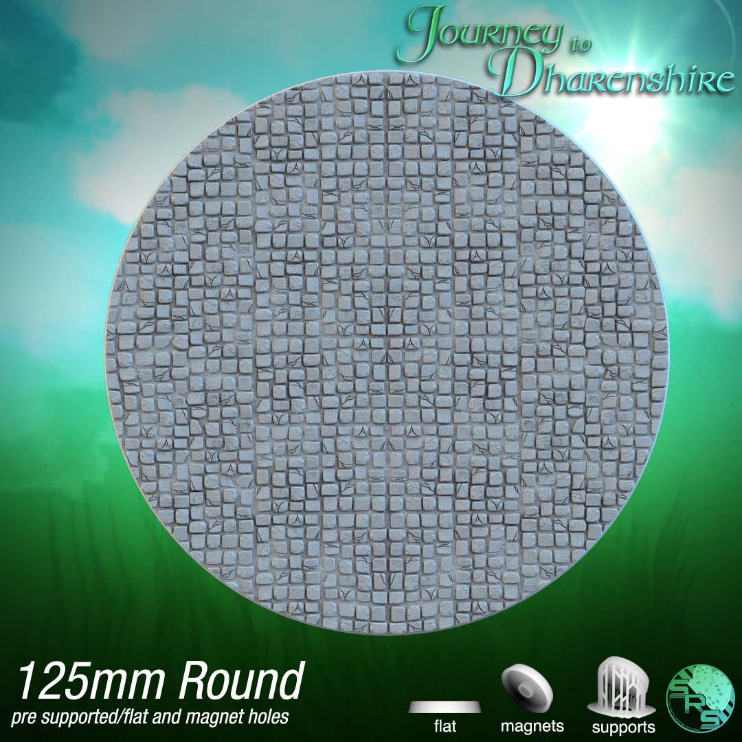 Cobblestone Circle Bases – 12K Resin Base Set for Warhammer, D&D & Tabletop Wargames