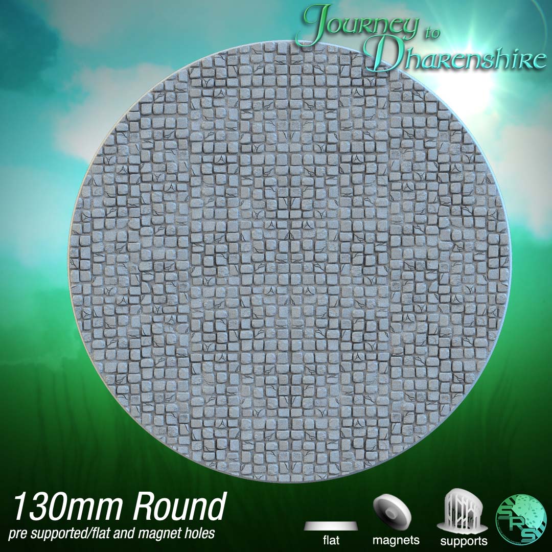 Cobblestone Circle Bases – 12K Resin Base Set for Warhammer, D&D & Tabletop Wargames