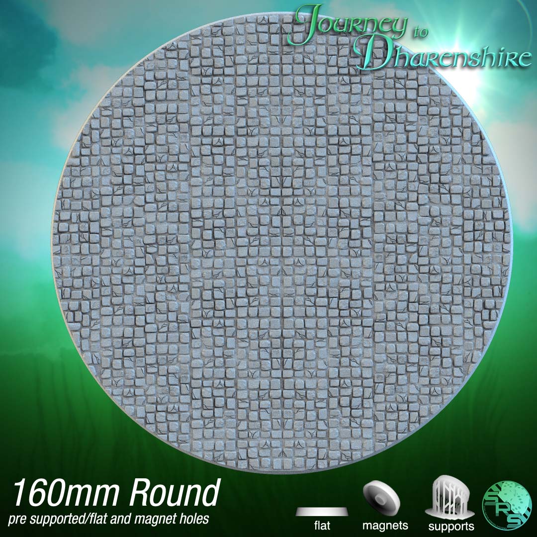 Cobblestone Circle Bases – 12K Resin Base Set for Warhammer, D&D & Tabletop Wargames