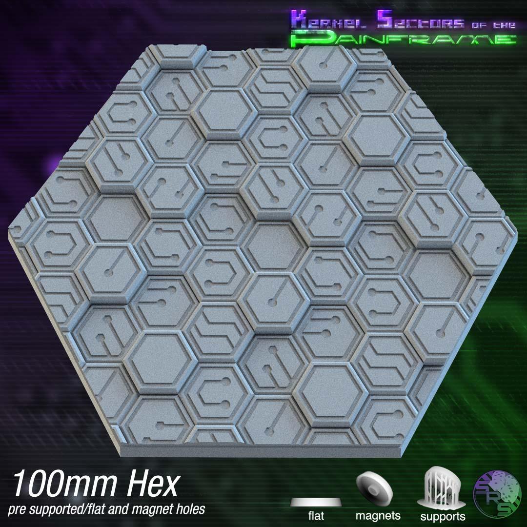 Cyberhex Hex Resin Bases | Futuristic 12K Tech Bases for Necromunda, Warhammer 40k & Sci-Fi