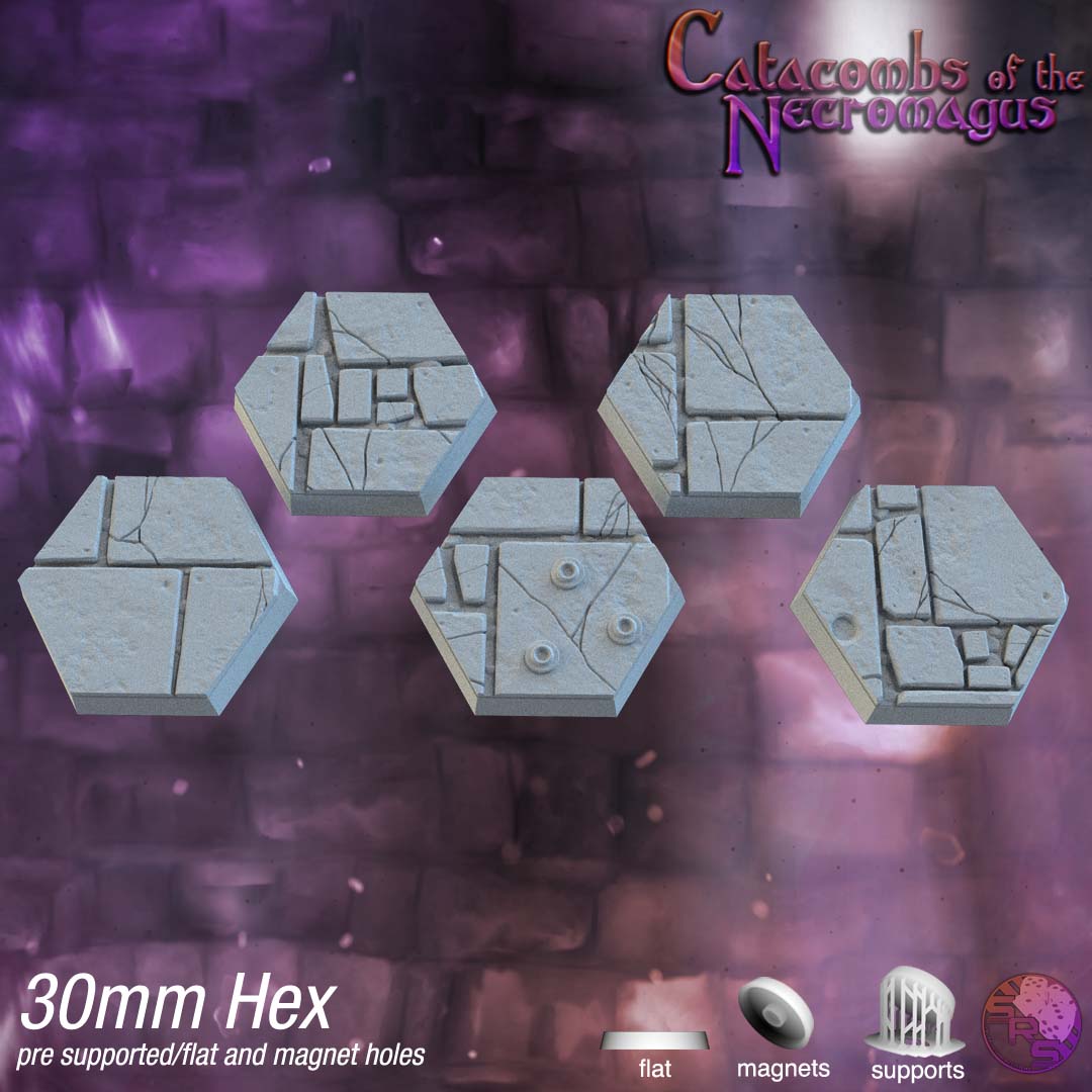 Dungeon Floor Hex Resin Bases | Ancient Stone for D&D, Pathfinder & RPGs