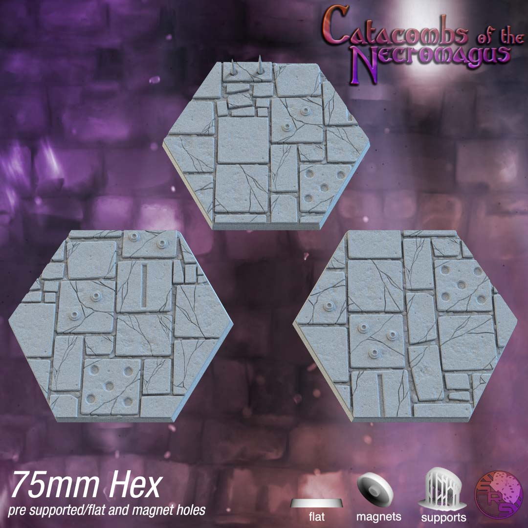 Dungeon Floor Hex Resin Bases | Ancient Stone for D&D, Pathfinder & RPGs