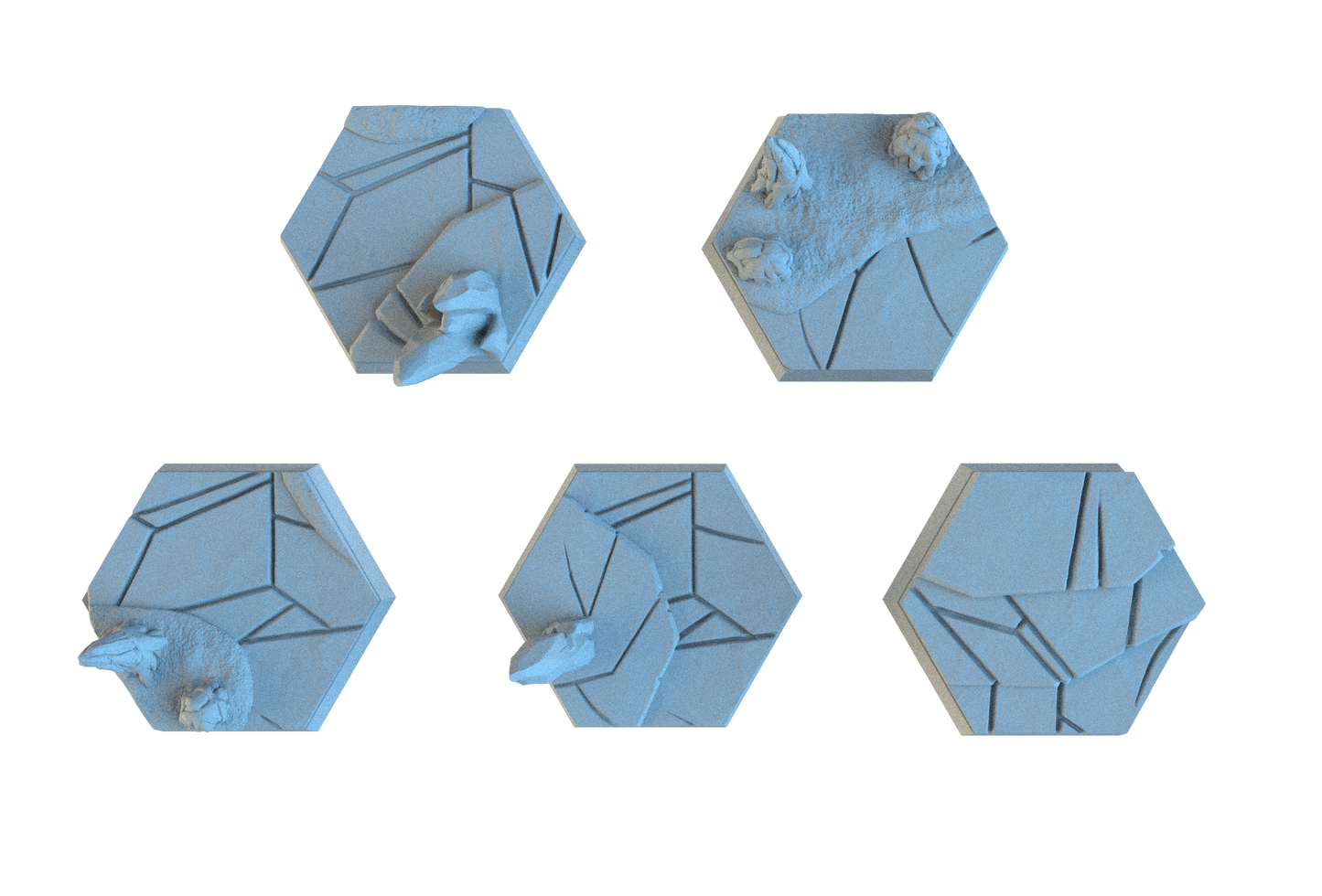 Ice & Snow Hex Resin Bases | Frozen Wasteland for Warhammer, D&D, Wargaming