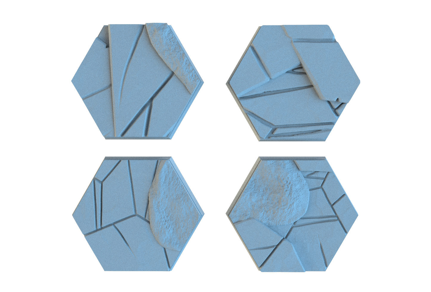 Ice & Snow Hex Resin Bases | Frozen Wasteland for Warhammer, D&D, Wargaming