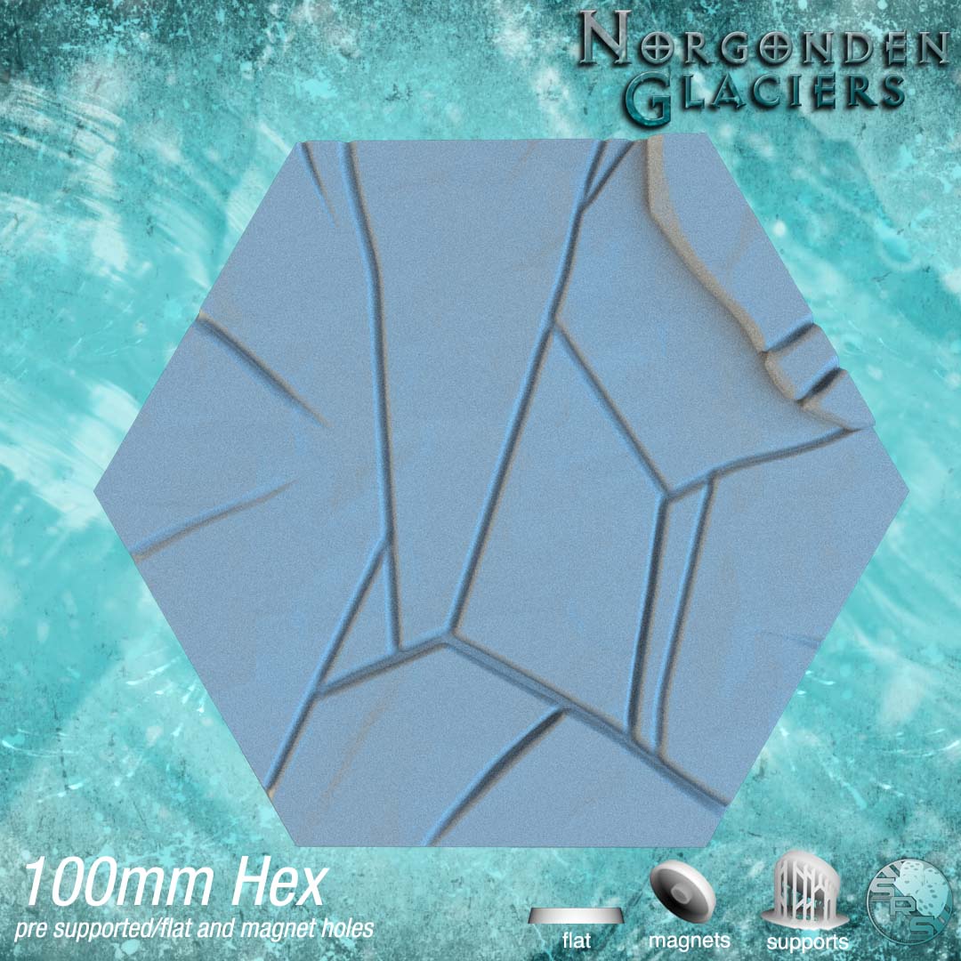 Ice & Snow Hex Resin Bases | Frozen Wasteland for Warhammer, D&D, Wargaming