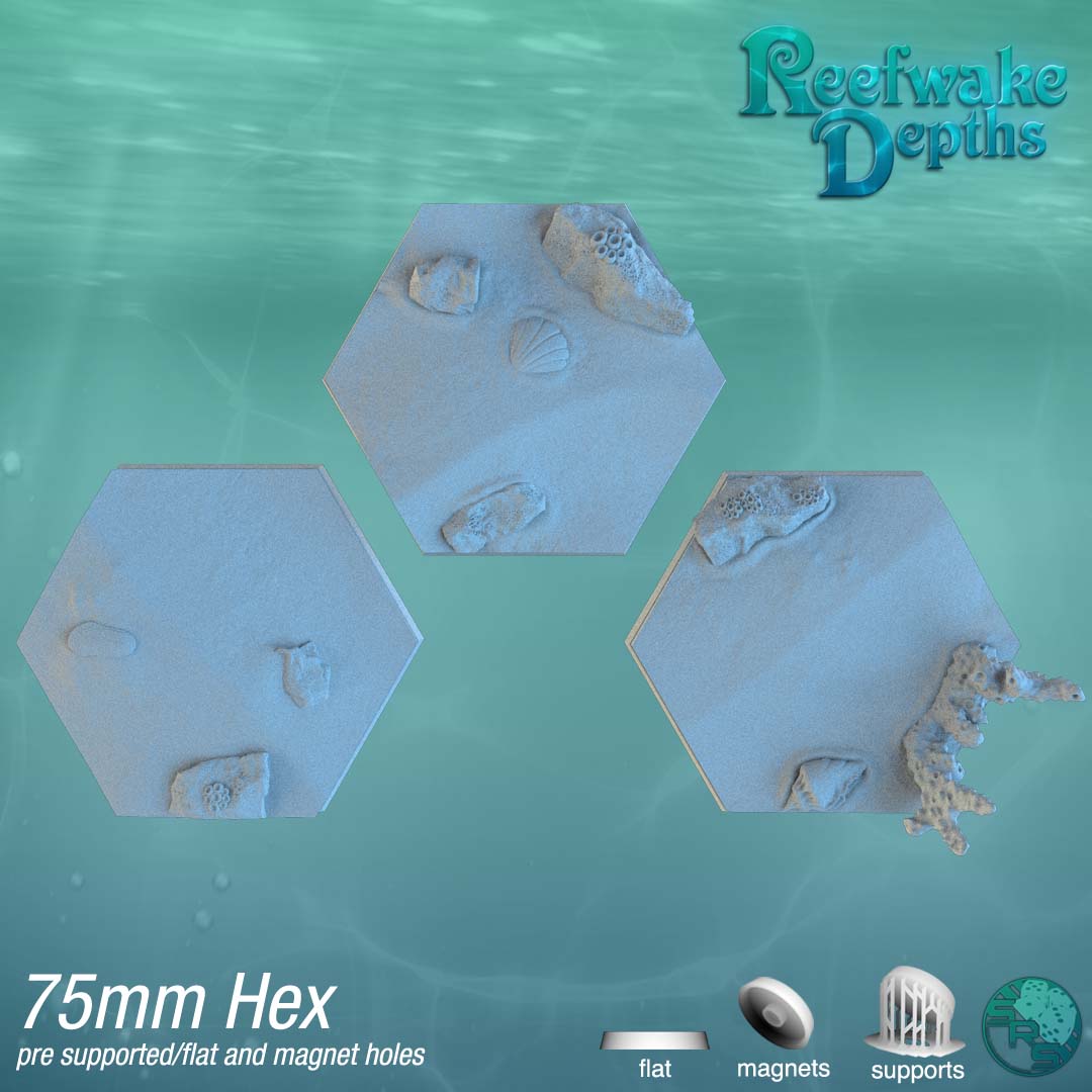 Ocean Hex Resin Bases | Deep Sea for Idoneth, D&D, Wargaming