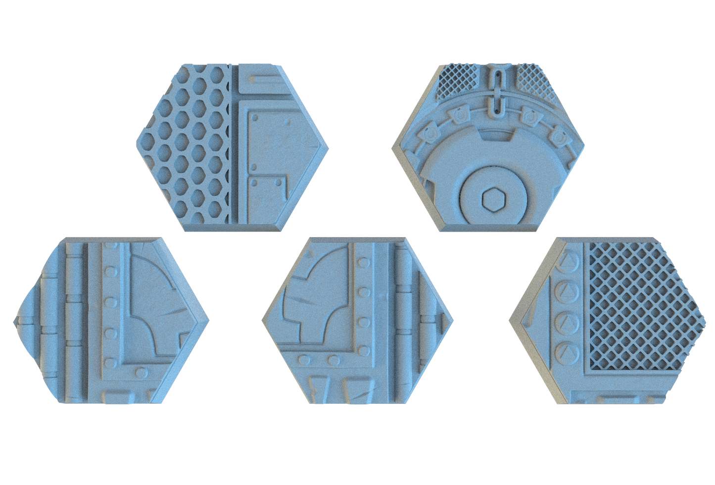 Sci-Fi Hex Resin Bases | Tech Deck for 40k, Necromunda, Star Wars