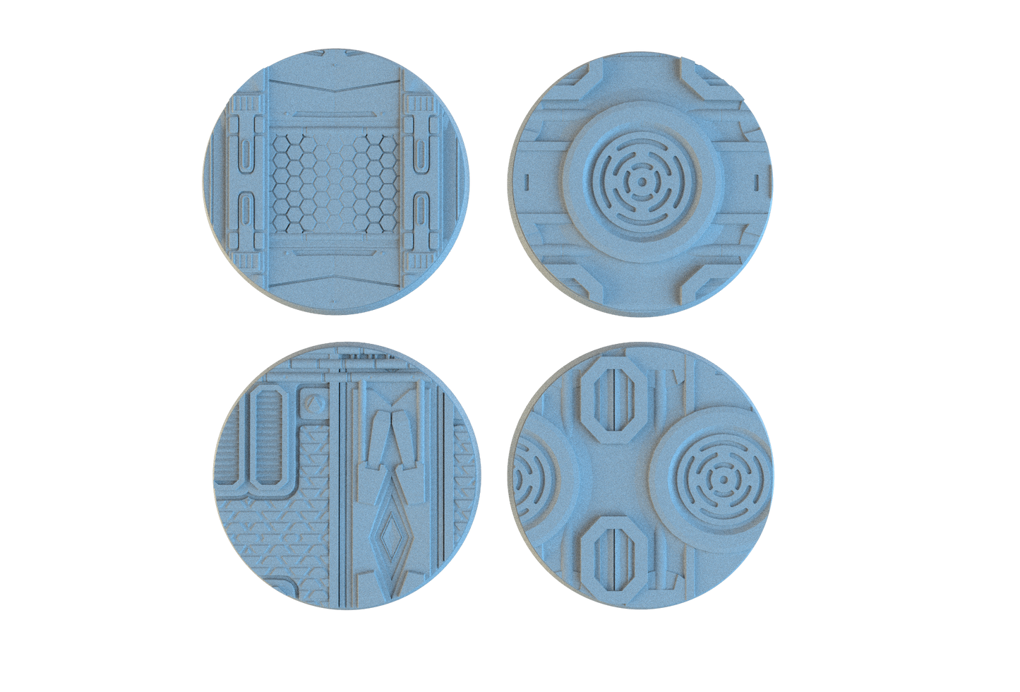 Sci-Fi Circle Resin Bases | Tech Deck for 40k, Necromunda, Star Wars