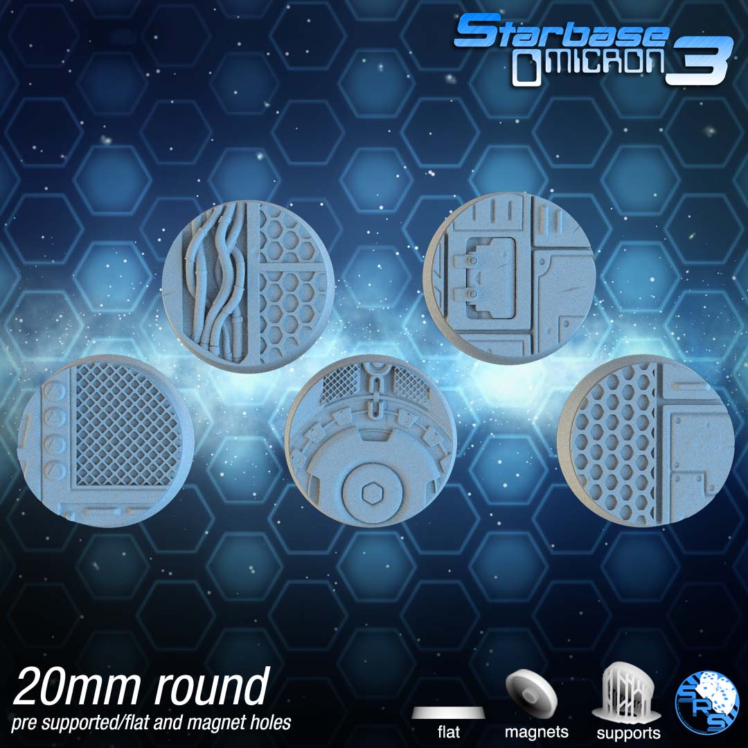 Sci-Fi Circle Resin Bases | Tech Deck for 40k, Necromunda, Star Wars