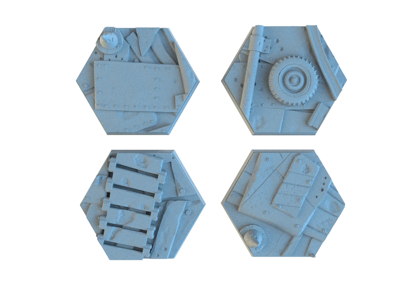 Scrap Junk Hex Resin Bases | Junkyard for Orks, Necromunda, 40k