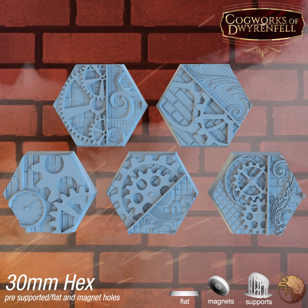 Steampunk Hex Resin Bases | Victorian Tech for Warmachine, D&D, Wargaming