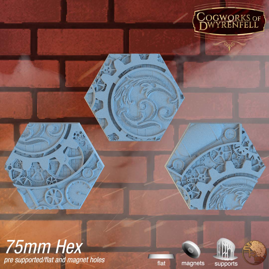 Steampunk Hex Resin Bases | Victorian Tech for Warmachine, D&D, Wargaming
