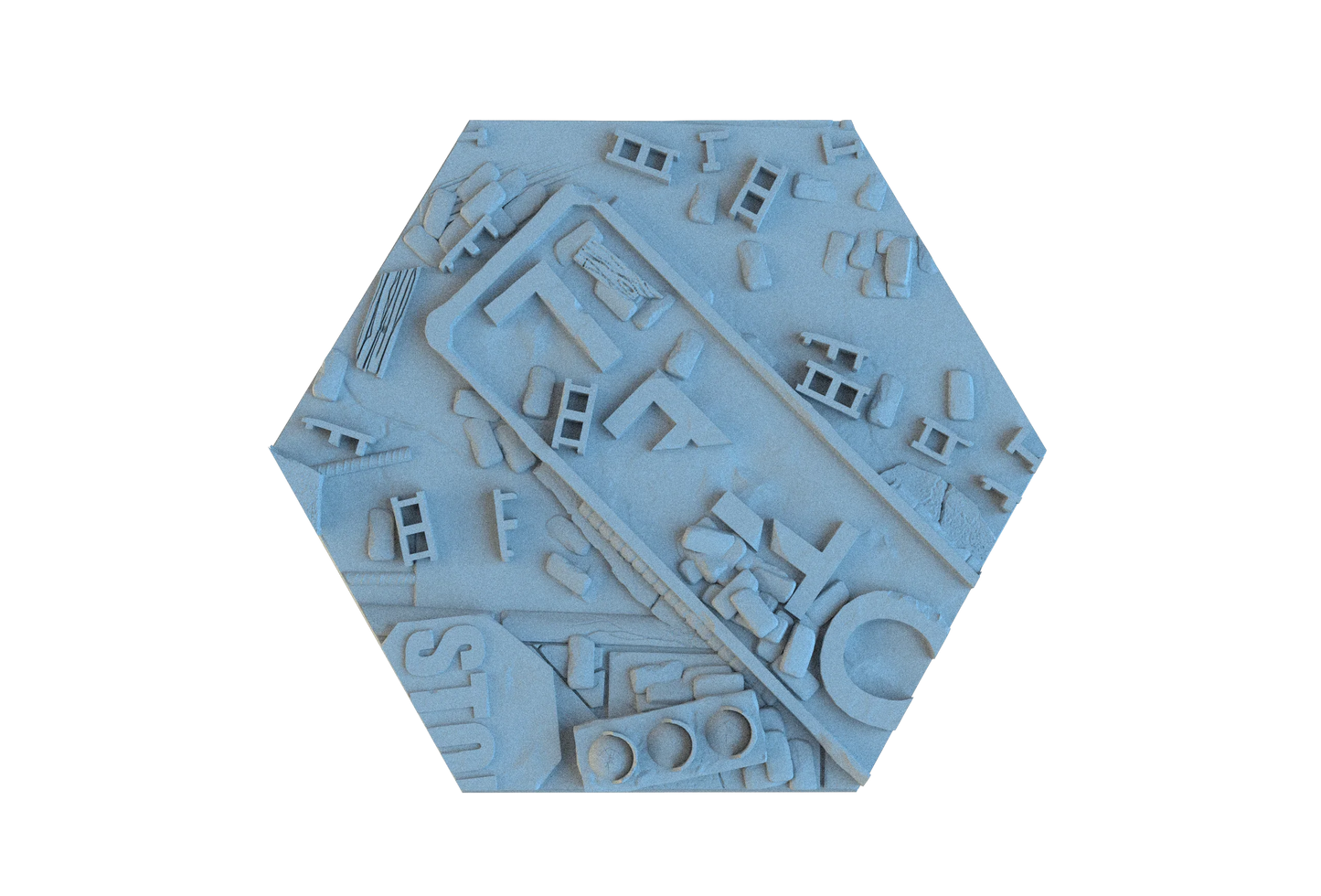 Urban Ruin Hex Resin Bases | Battle-Scarred Streets for 40k, Necromunda, Wargaming