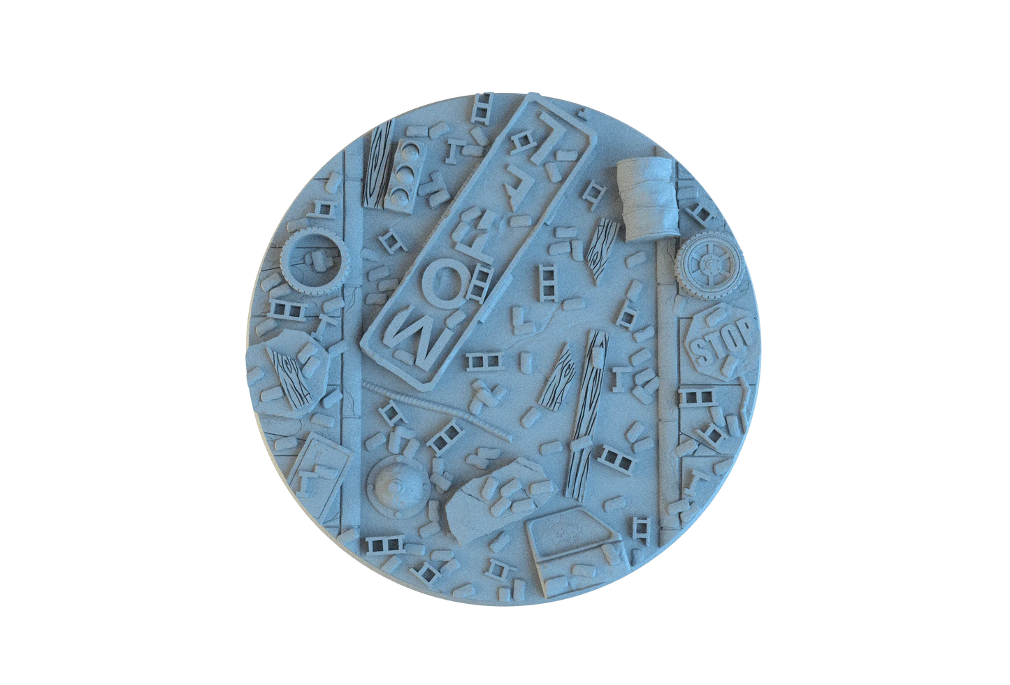 Urban Ruin Circle Resin Bases | Battle-Scarred Streets for 40k, Necromunda, Wargaming