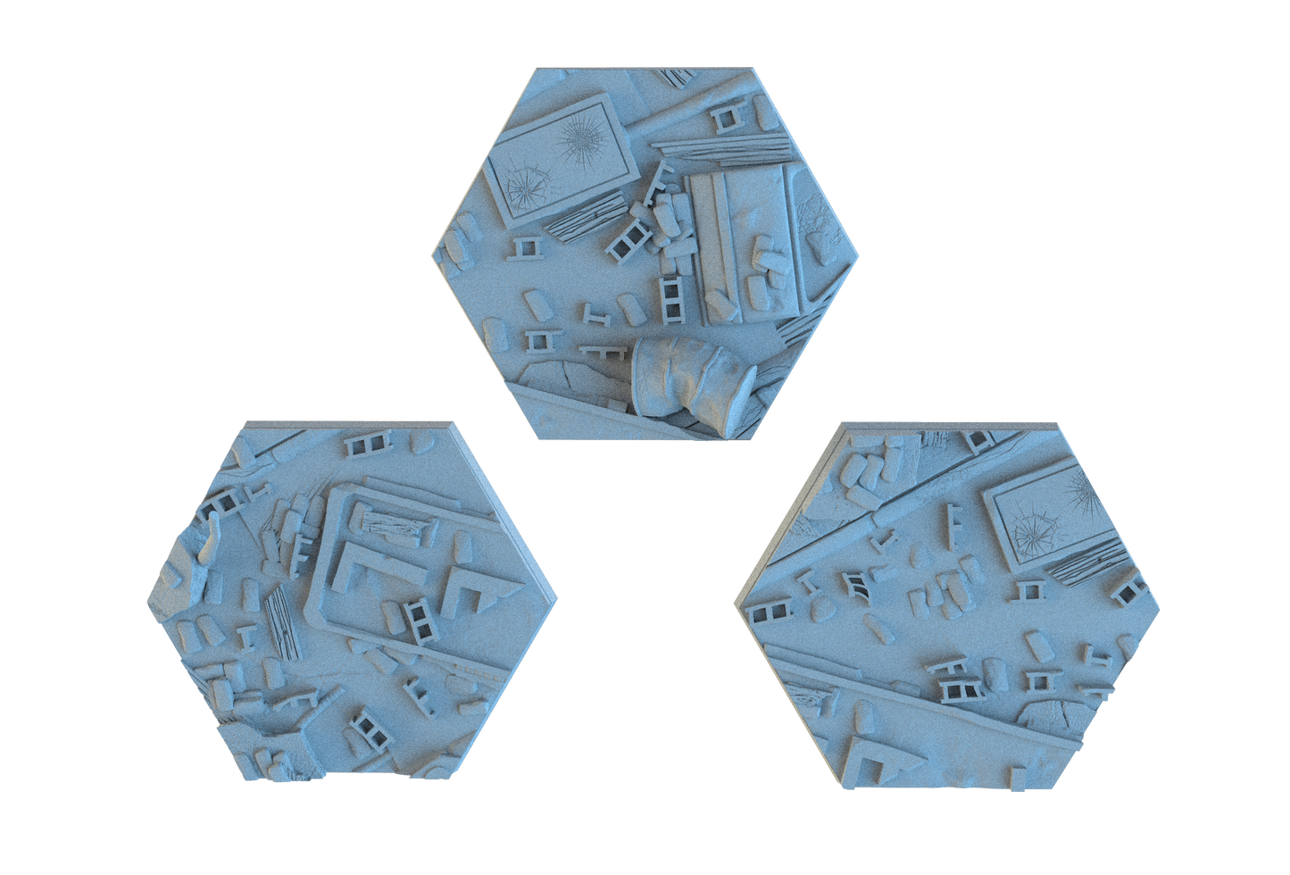 Urban Ruin Hex Resin Bases | Battle-Scarred Streets for 40k, Necromunda, Wargaming