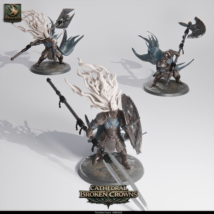 ⚔️ Pack: The Broken Crowns | 5-Pack 12K Resin 50mm Warband 👑