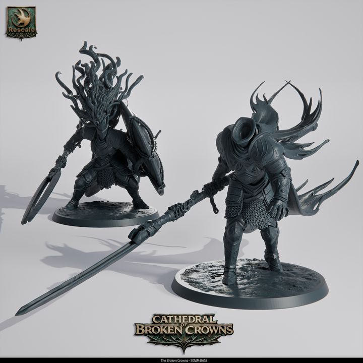 ⚔️ Pack: The Broken Crowns | 5-Pack 12K Resin 50mm Warband 👑