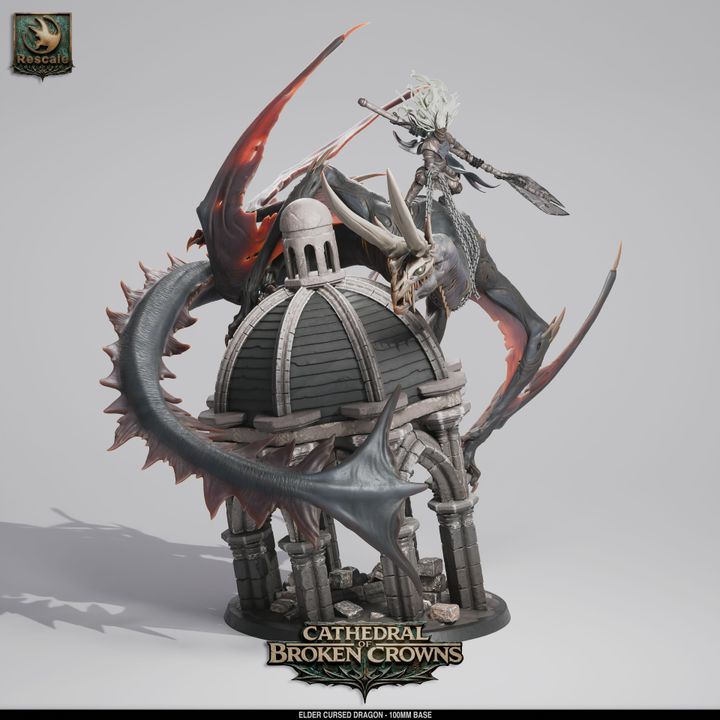 🐉 Cursed Dragon Elder | 12K Resin 100mm Corrupted Dragon for D&D 💀
