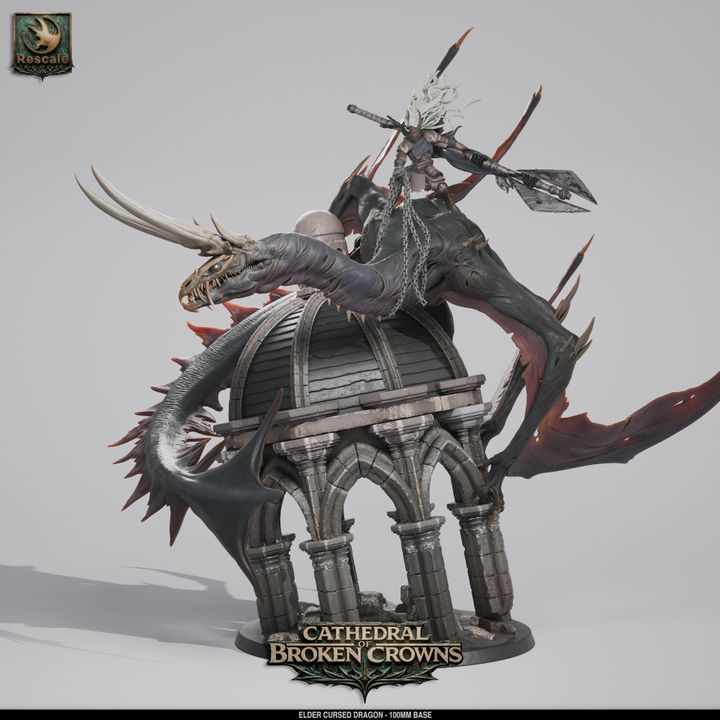 🐉 Cursed Dragon Elder | 12K Resin 100mm Corrupted Dragon for D&D 💀