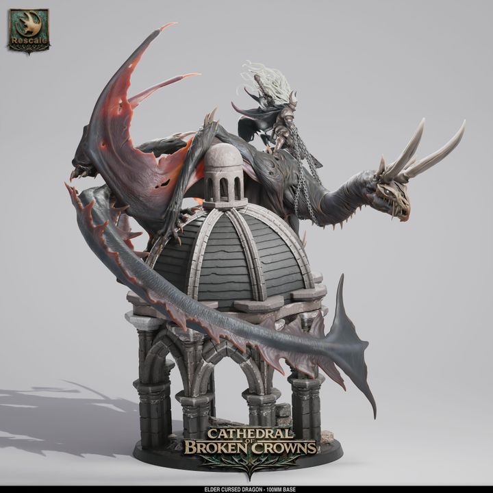🐉 Cursed Dragon Elder | 12K Resin 100mm Corrupted Dragon for D&D 💀