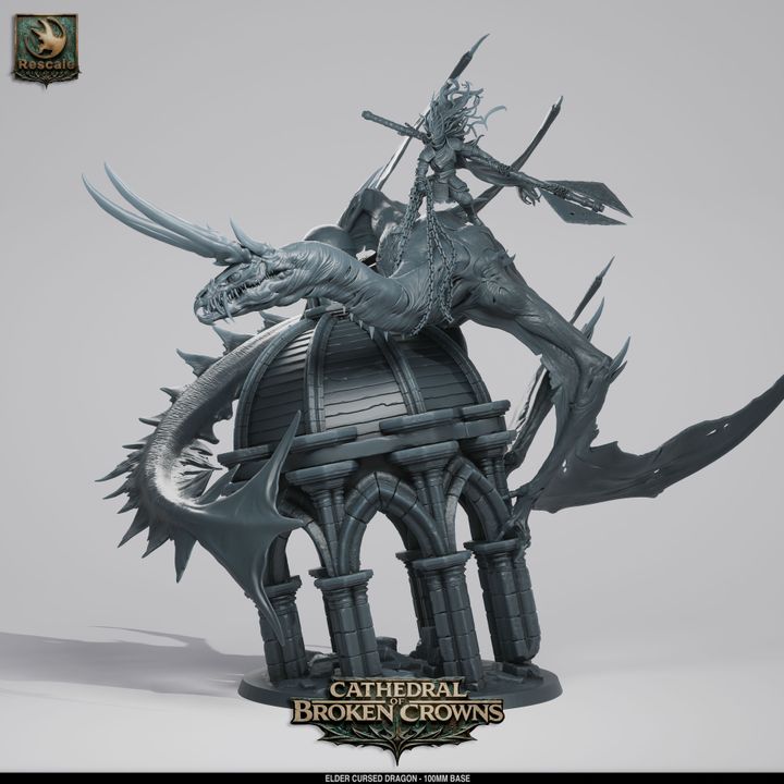 🐉 Cursed Dragon Elder | 12K Resin 100mm Corrupted Dragon for D&D 💀