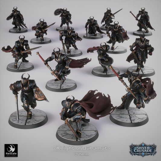 ⚔️ Pack: Knights of Bahamut | 15-Pack 12K Resin 32mm Holy Order 🛡️