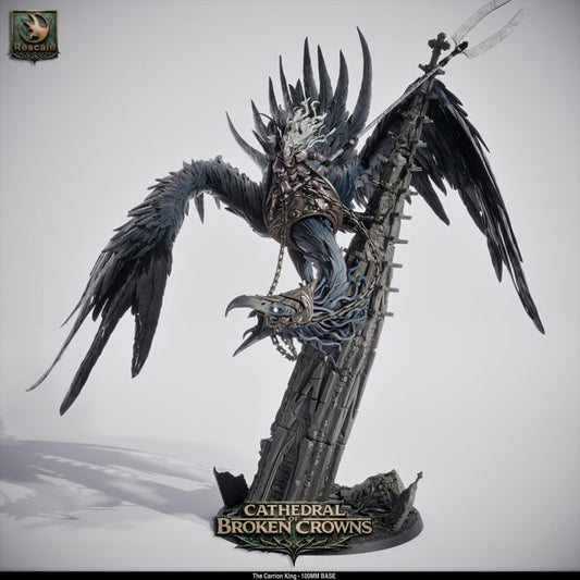 👑 The Carrion King | 12K Resin 100mm Mounted/Wild Monster for D&D 🦅
