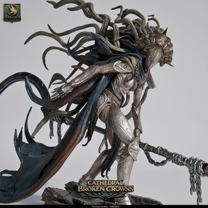 👑 The Crown Huntress | 12K Resin 75mm Heroine for D&D & RPGs 🏹