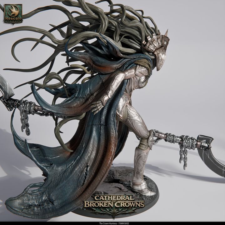 👑 The Crown Huntress | 12K Resin 75mm Heroine for D&D & RPGs 🏹