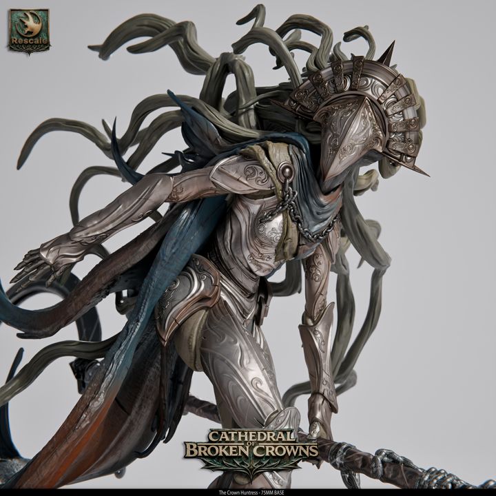 👑 The Crown Huntress | 12K Resin 75mm Heroine for D&D & RPGs 🏹