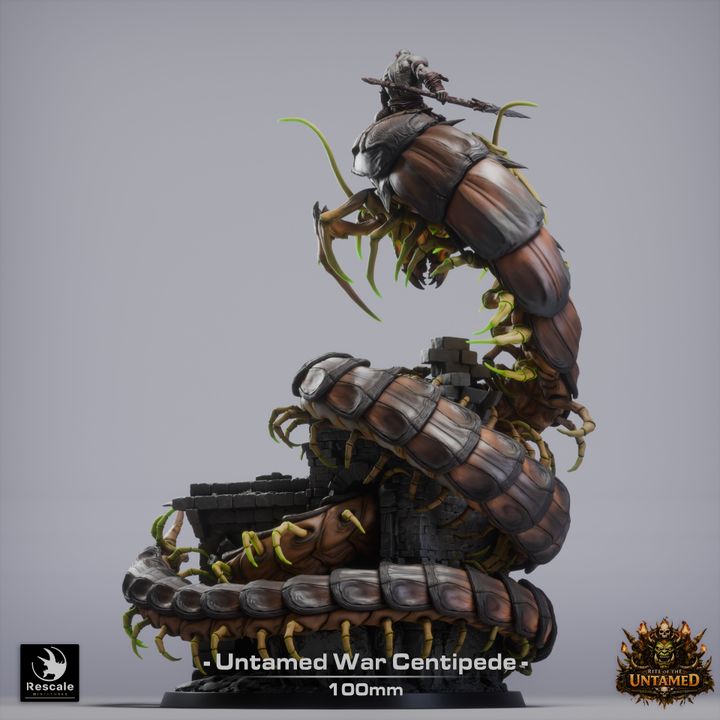 War Centipede with Orc Mount | 12K Resin Aberration for D&D & TTRPGs
