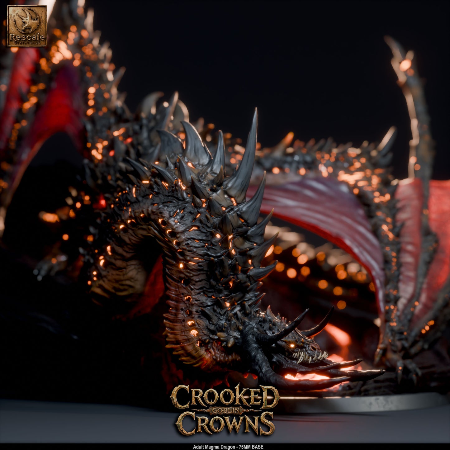Magma Dragon (Adult) | 12K Resin 75mm Volcanic Terror for D&D & RPGs