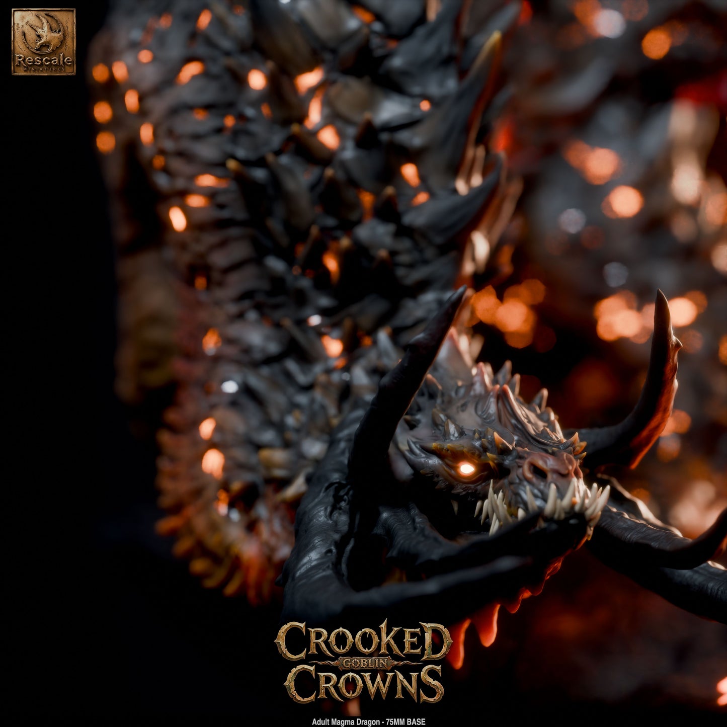 Magma Dragon (Adult) | 12K Resin 75mm Volcanic Terror for D&D & RPGs